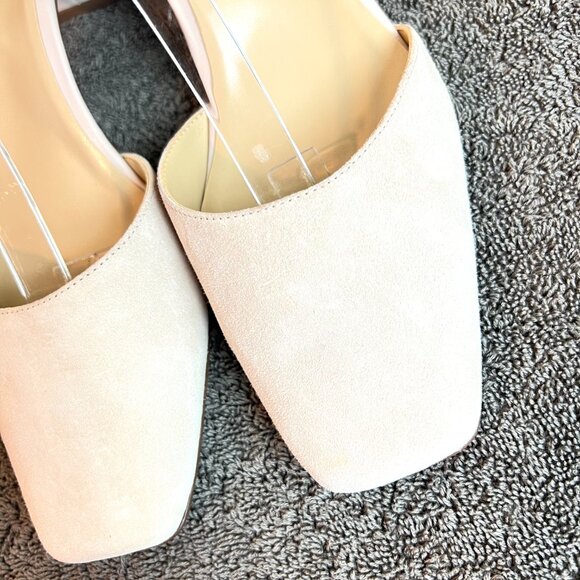 Naturalizer Size 8.5 Nude Beige Taupe Patent Suede Leather Block Heel Shoes - Picture 4 of 12